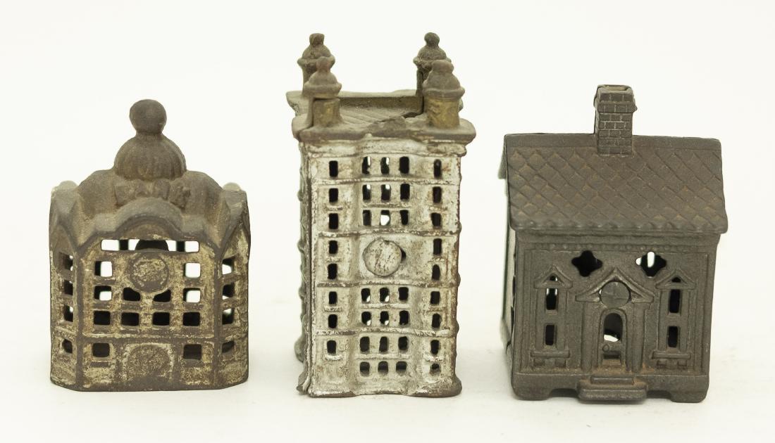Three Cast Iron Building Banks (1 of 4)