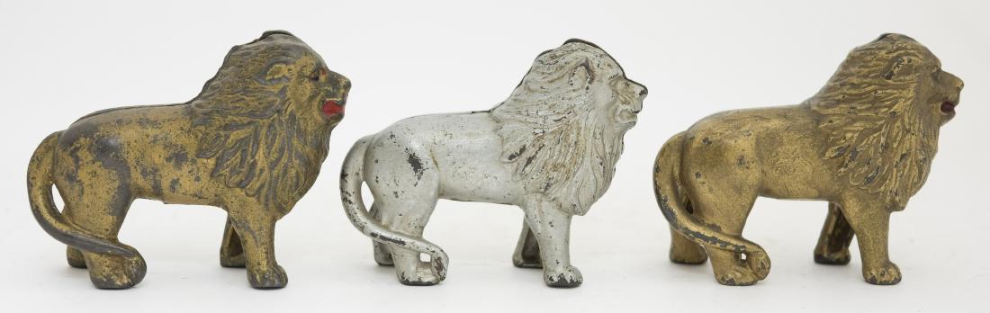 Three Lion Themed Cast Iron Still Banks (1 of 2)
