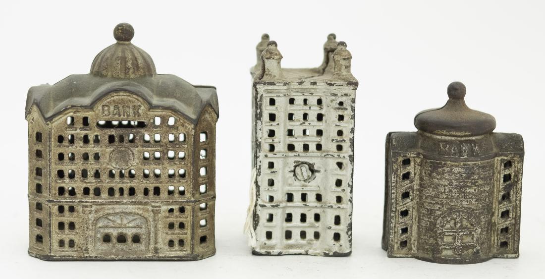 Three Cast Iron Building Banks (1 of 4)