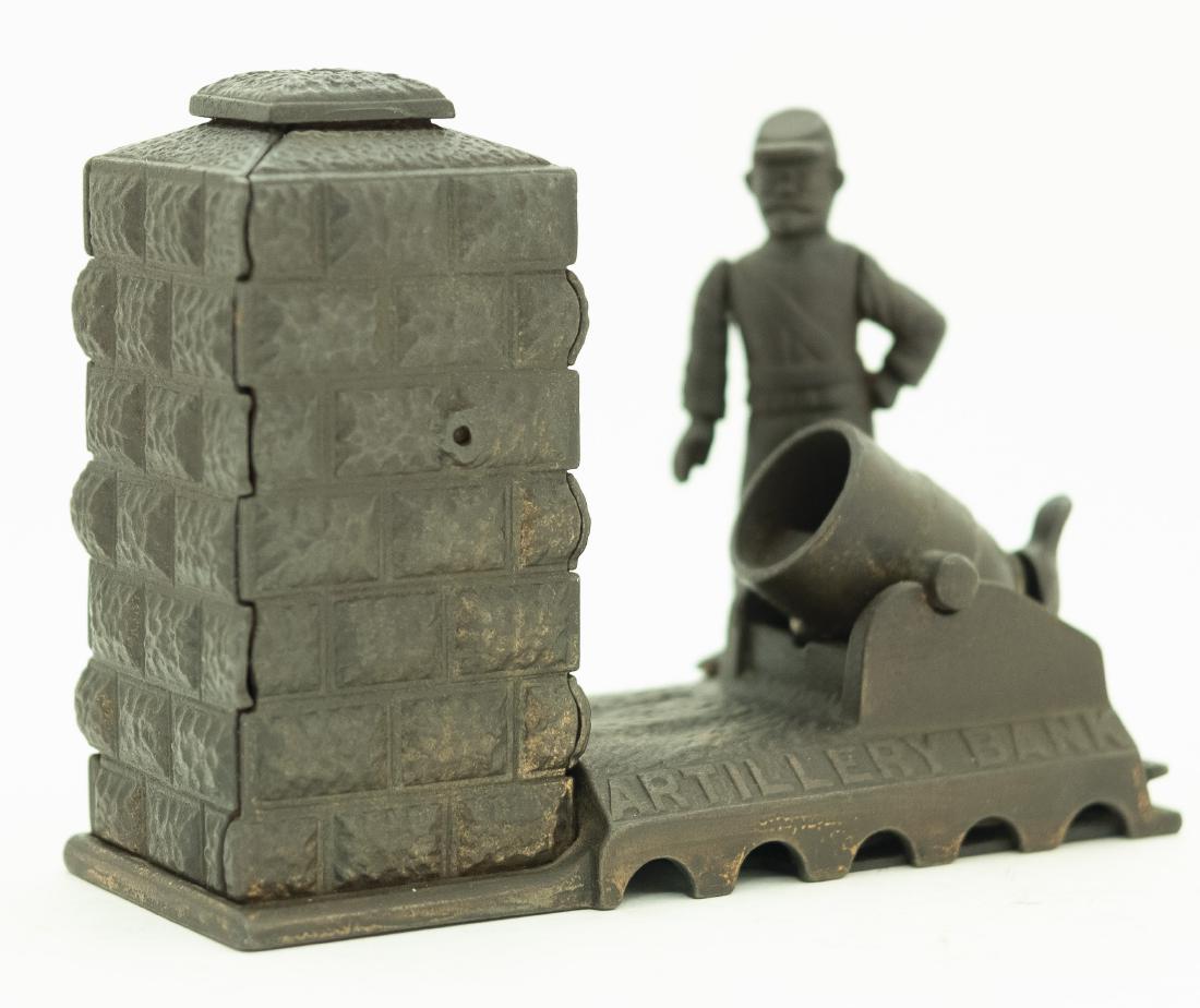 Electroplated Artillery Iron Mechanical Bank (1 of 4)