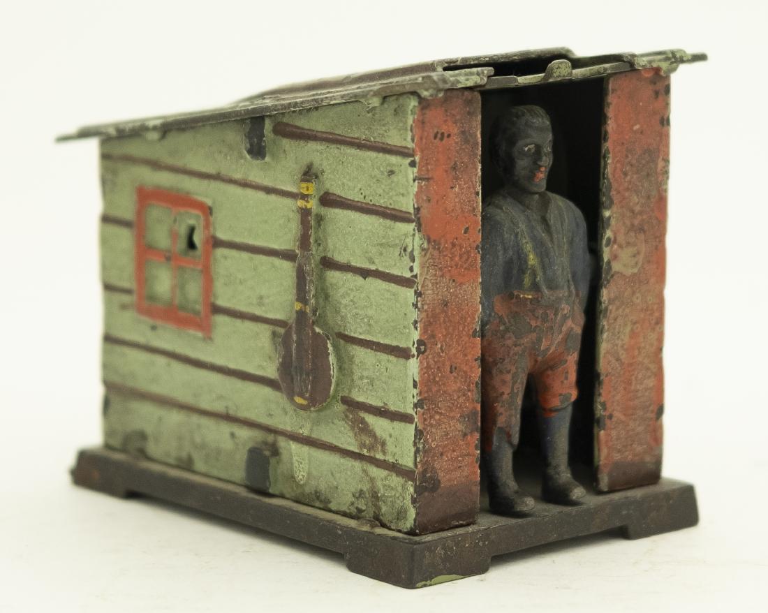 Green Cabin Cast Iron Mechanical Bank (1 of 4)