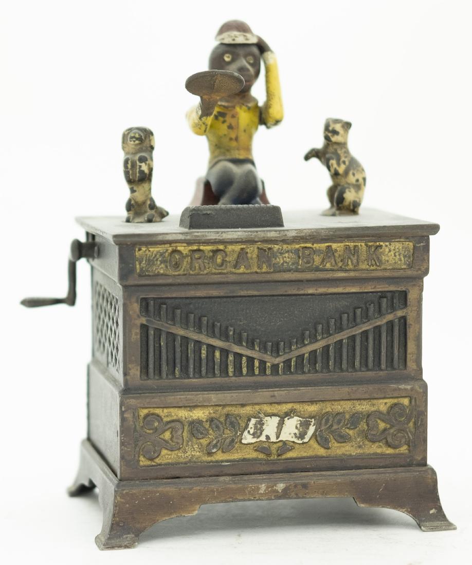 Organ Cat & Dog Cast Iron Mechanical Bank (1 of 4)
