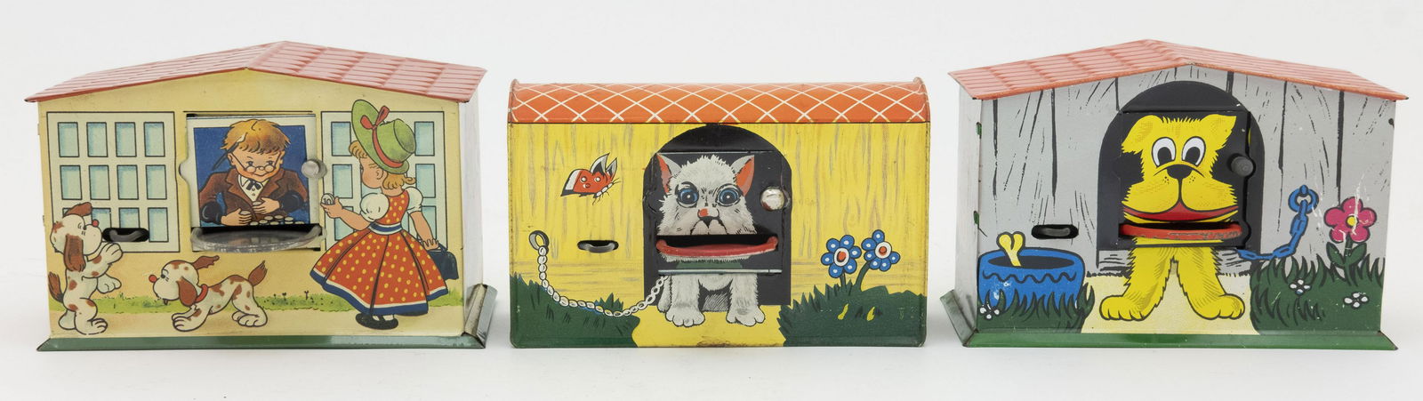 Three Semi Mechanical Tin Banks (1 of 2)
