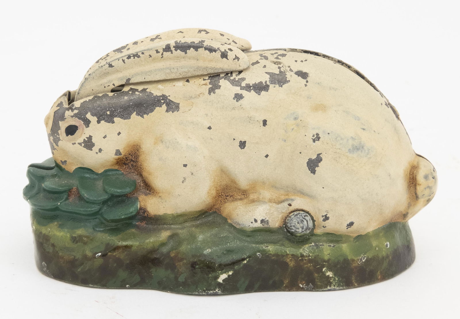 Rabbit in Cabbage Iron Mechanical Bank (1 of 3)