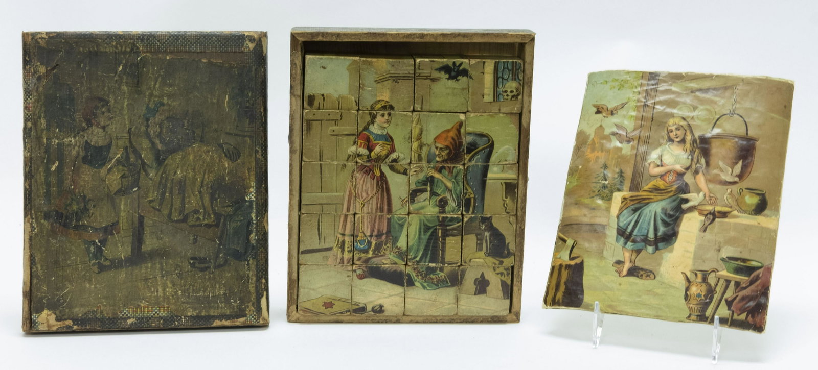 German Wood Puzzle: Made in Germany circa 1910's. Includes all 6 puzzle sheets. Made of Wood. Very Good Condition.