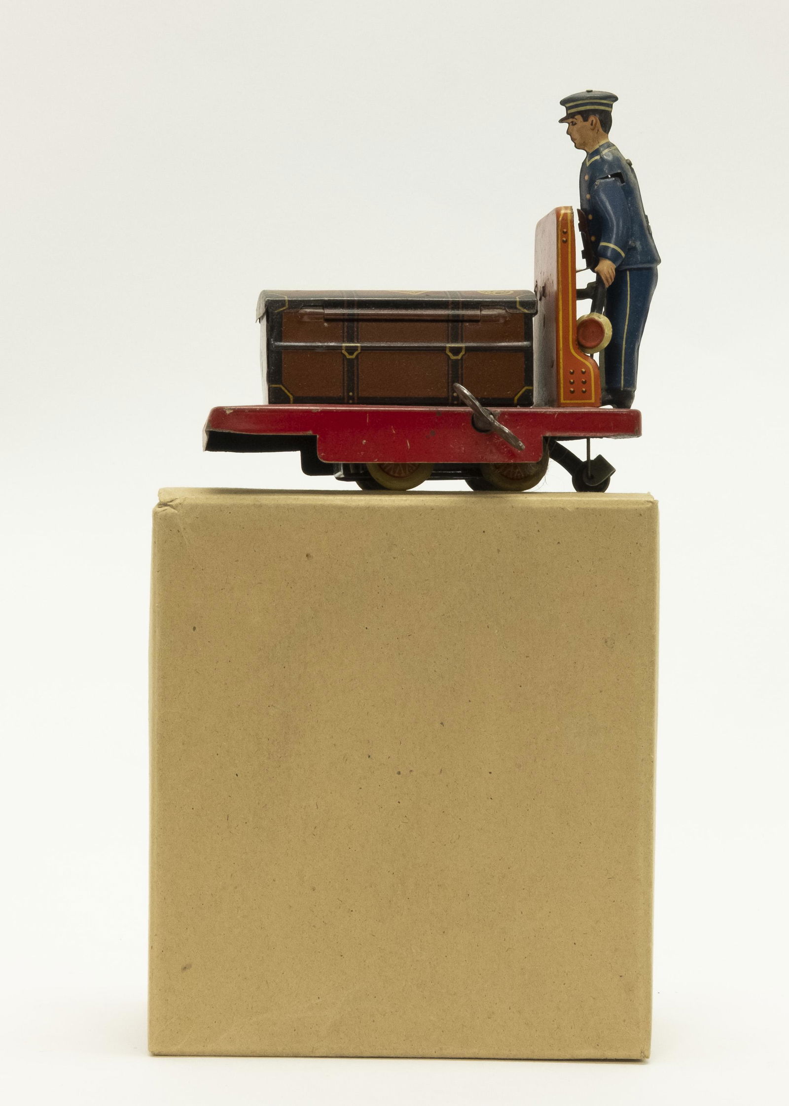 German Tin Windup Porter with Luggage Cart (1 of 1)