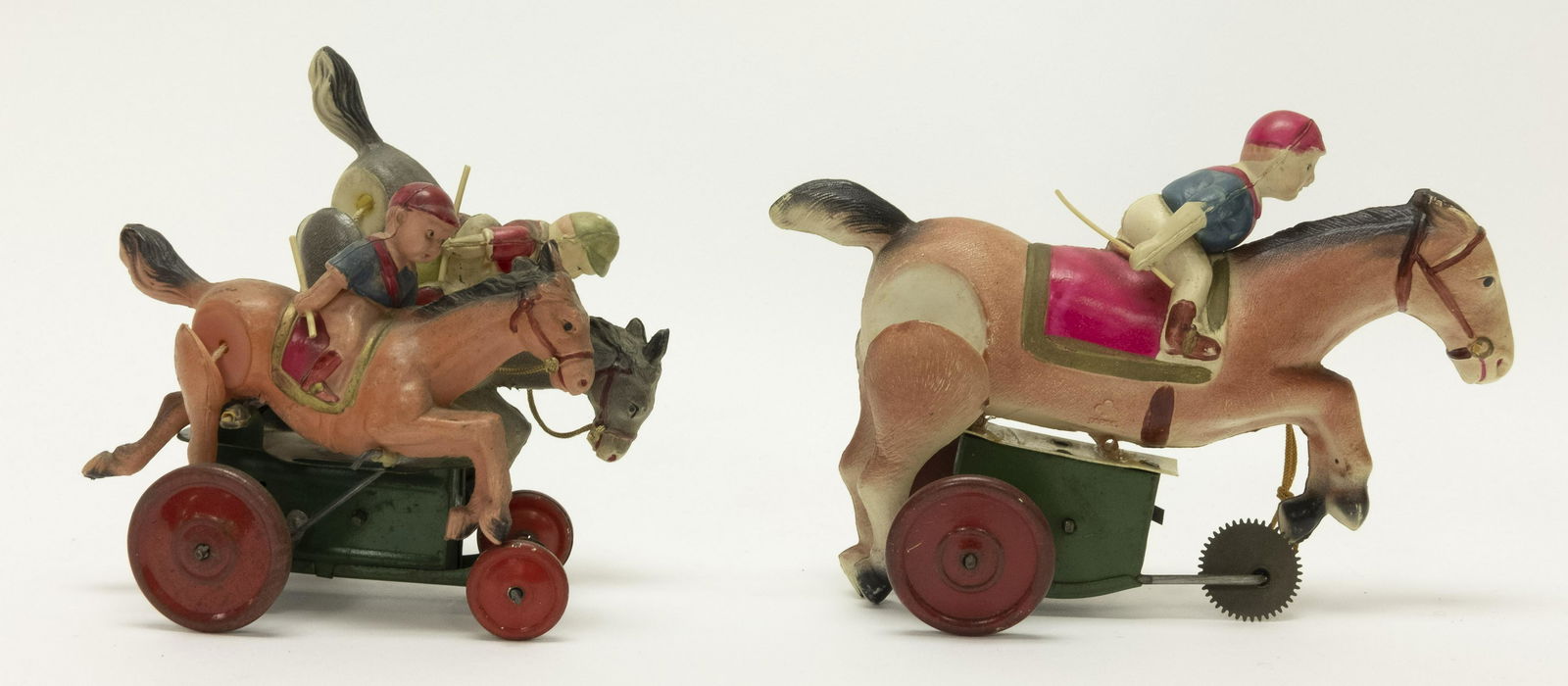 Windup Celluloid Double Jockey & Jockey Toys (1 of 2)