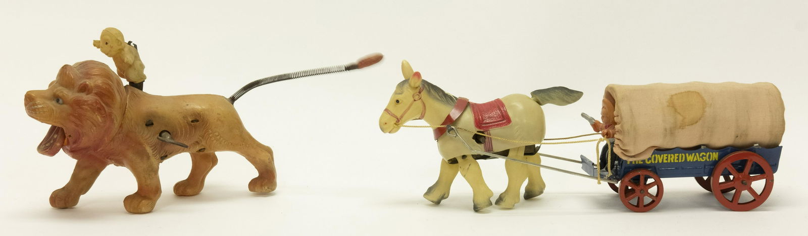 Lion and Covered Wagon Windup Toys (1 of 2)
