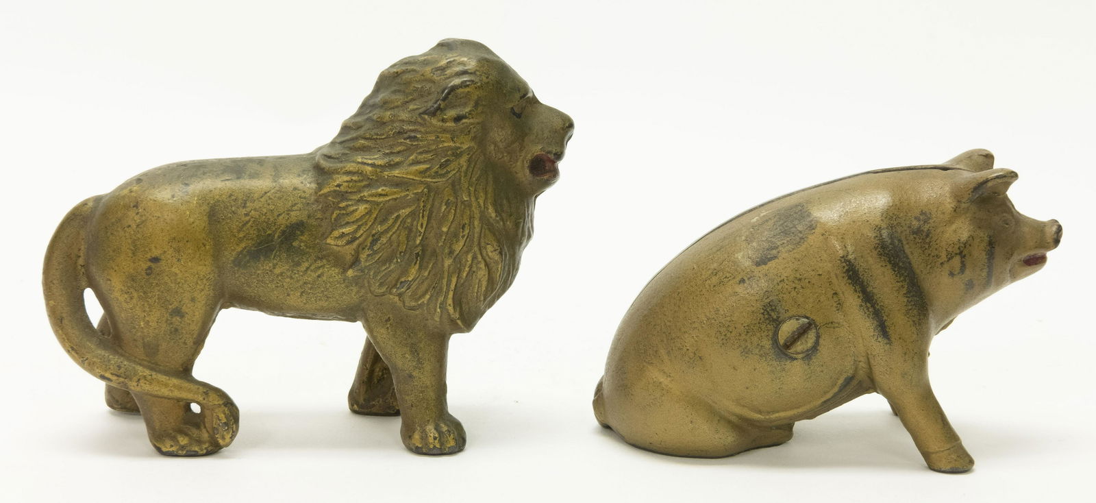 Lion Tail, Right & Seated Pig Iron Banks (1 of 2)