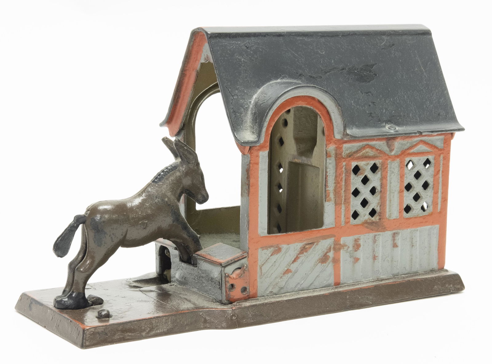 J. & E. Stevens Mule Entering Barn Iron Bank (1 of 4)