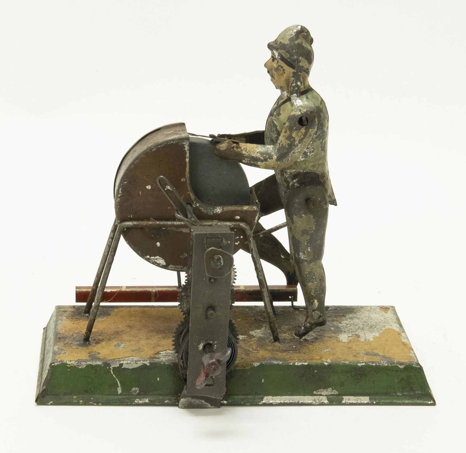 German Tin Hand Painted Windup Scissor Sharpener (1 of 4)