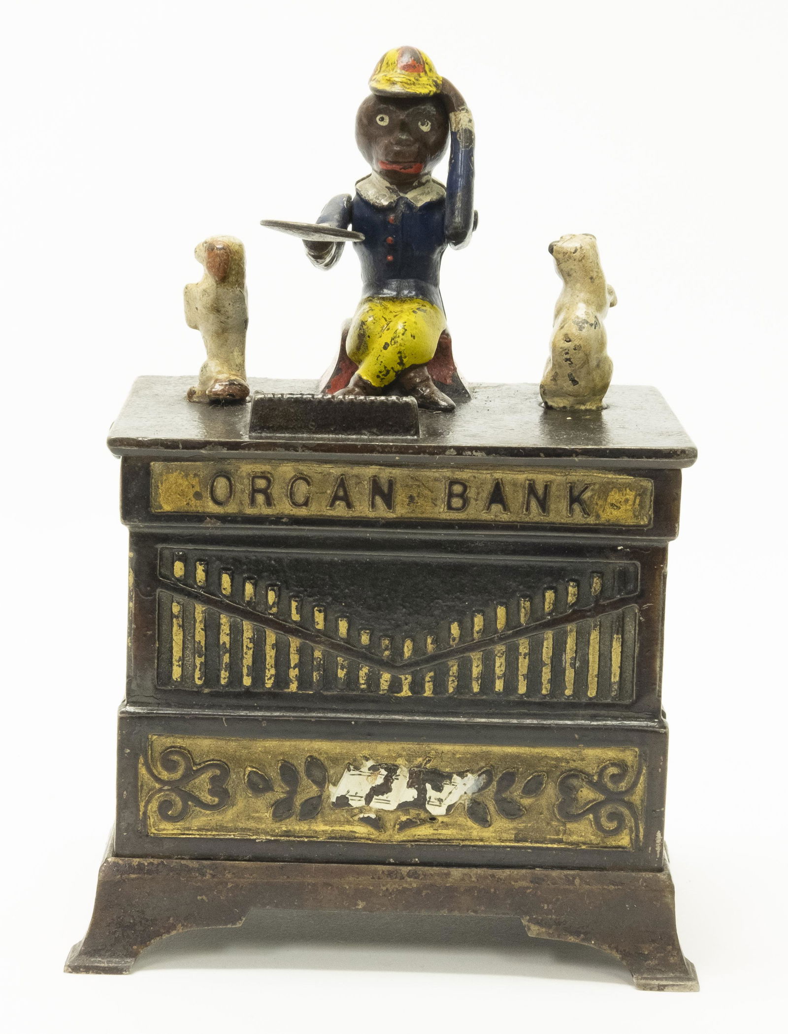 Organ with Cat and Dog Cast Iron Bank (1 of 4)