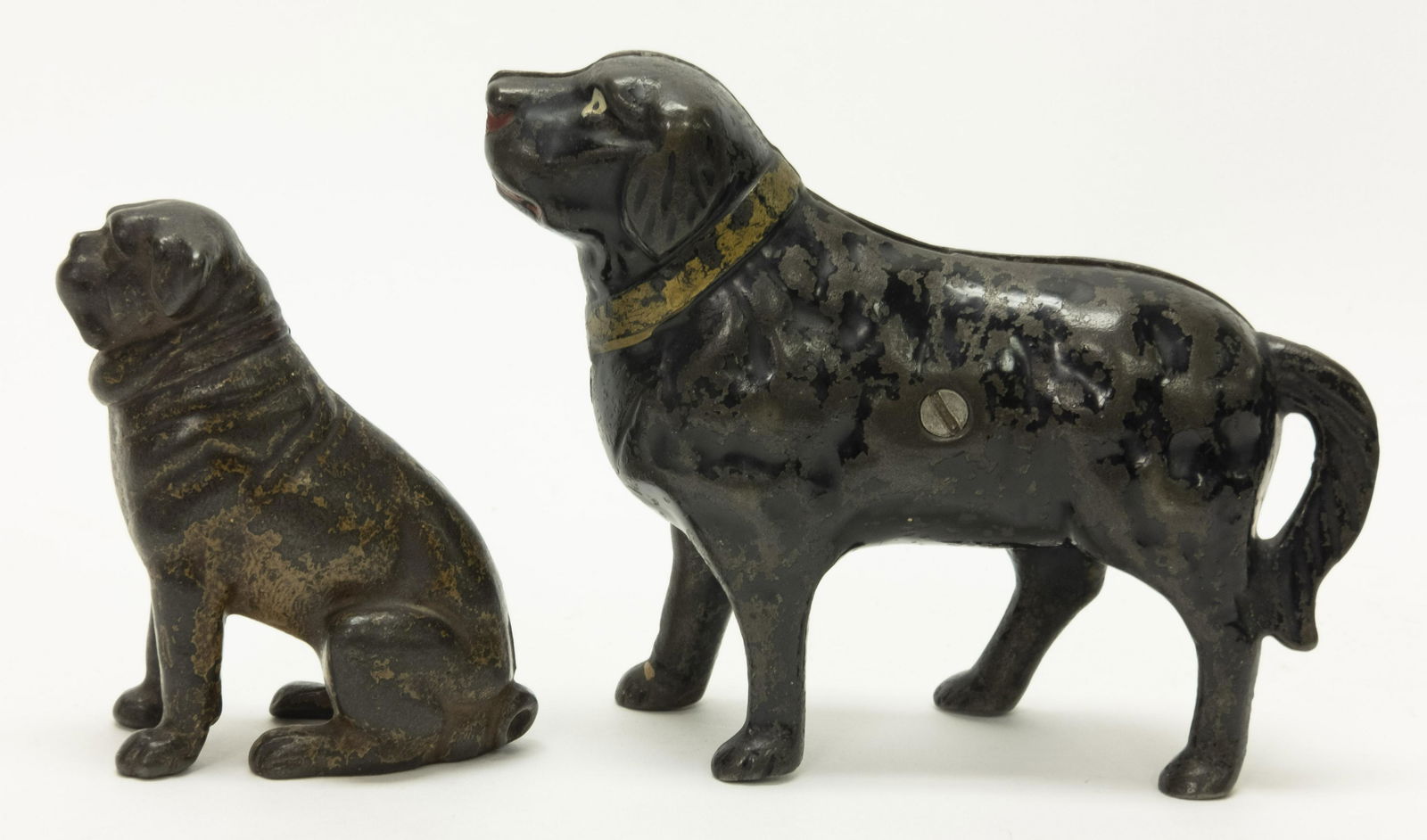 Labrador & Pug Dog Cast Iron Still Banks (1 of 2)