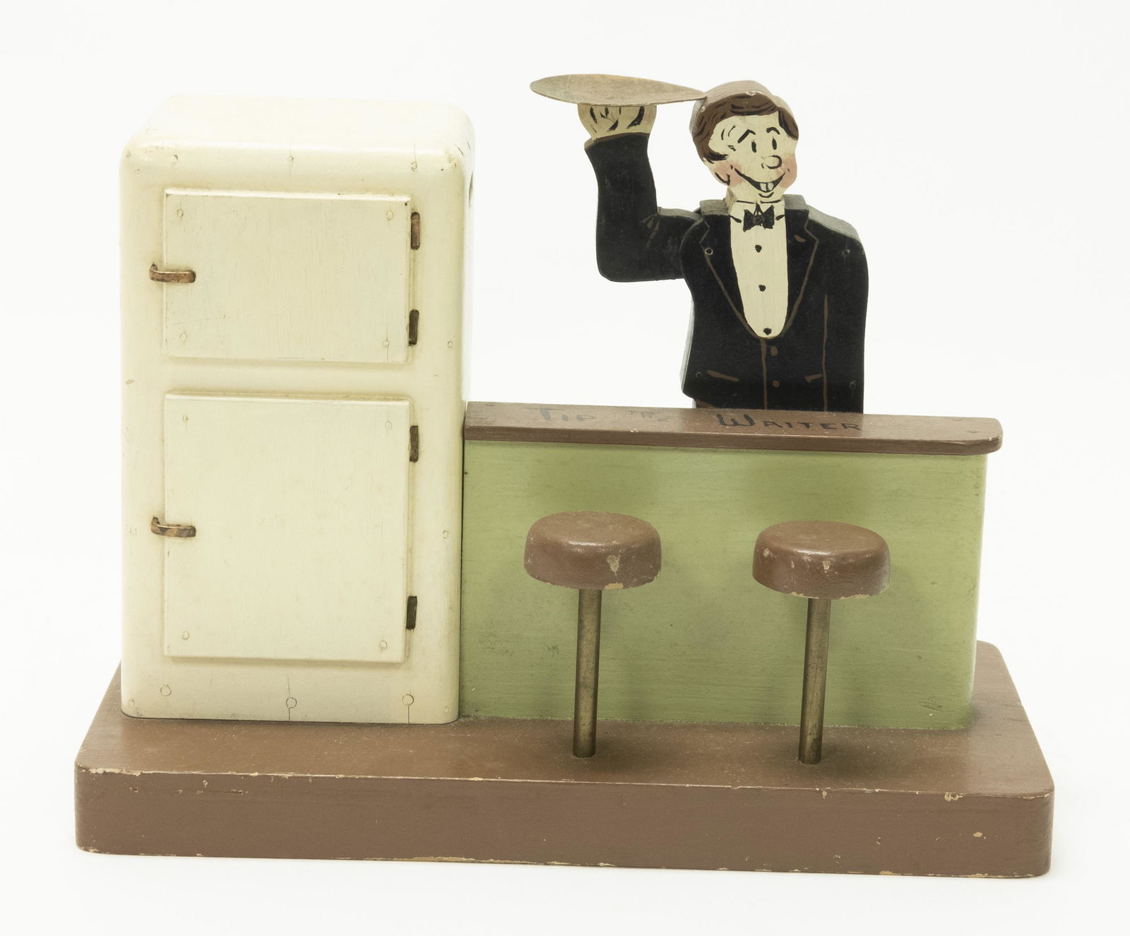 Folk Art Tip The Waiter Semi Mechanical Bank (1 of 4)