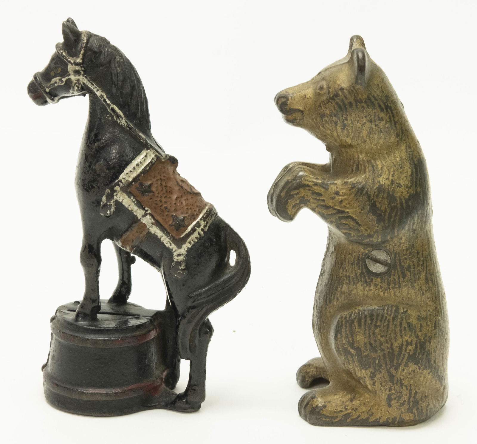Horse on Tub & Begging Bear Cast Iron Banks (1 of 2)