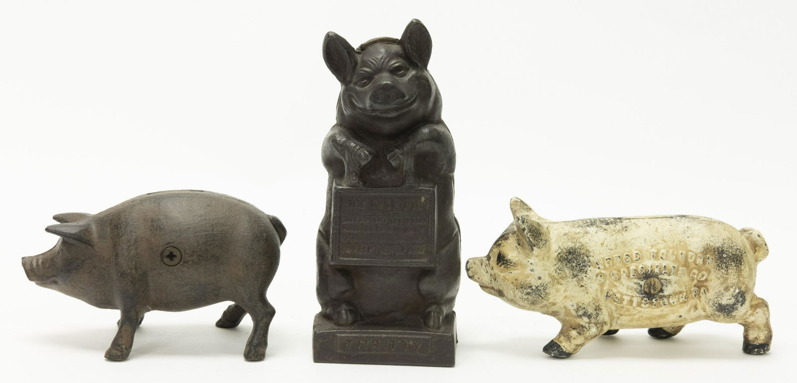 Three Pig Cast Iron Still Banks (1 of 2)