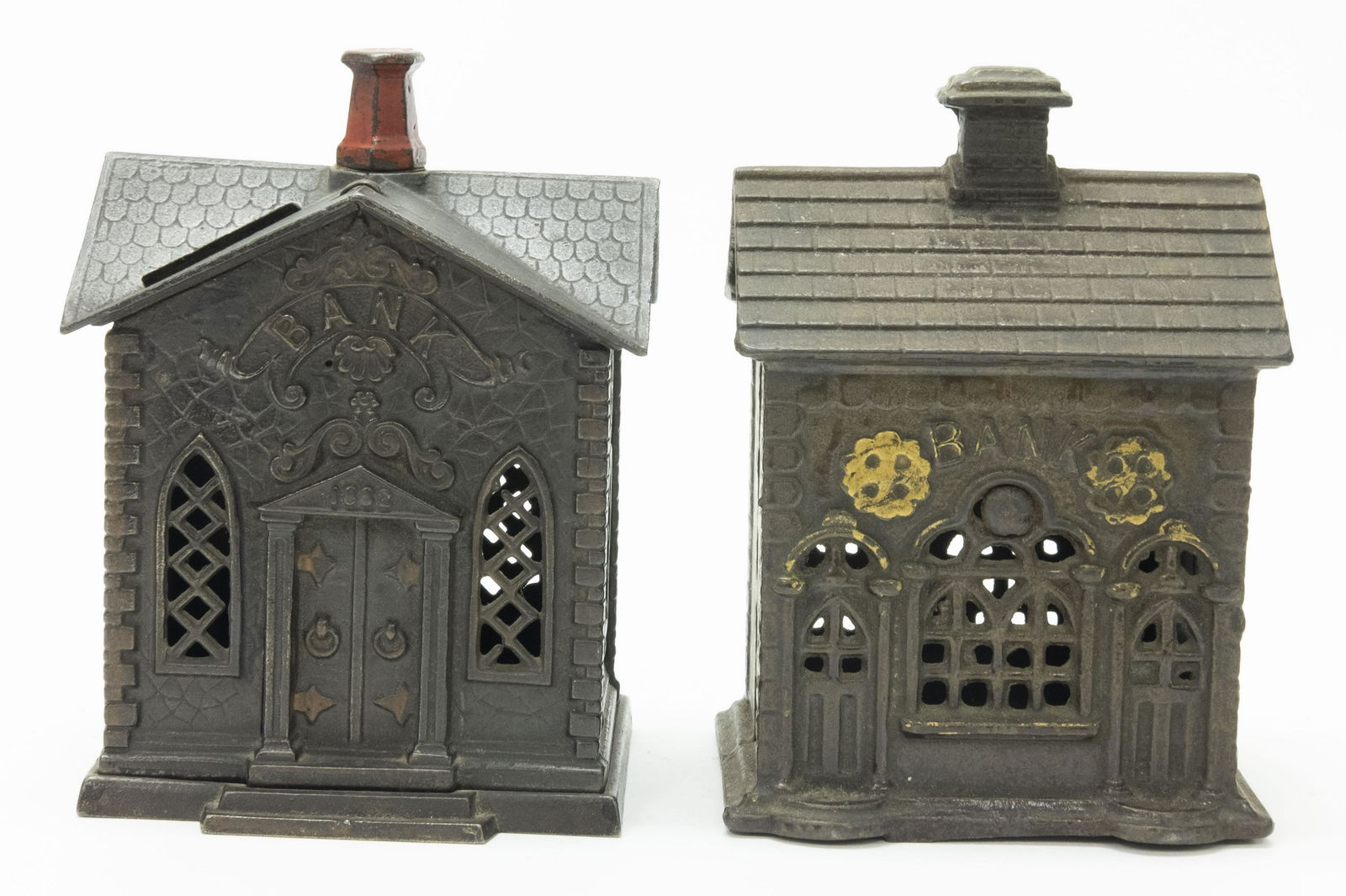 Double Door & 1882 Villa Iron Still Banks (1 of 2)