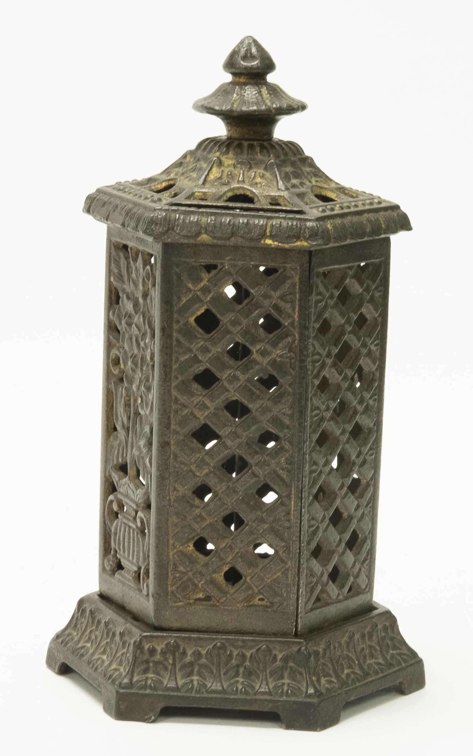 Floral Space Heater: Made in England circa 1890's. Made of Cast Iron. 6 1/4" T. Good Condition.