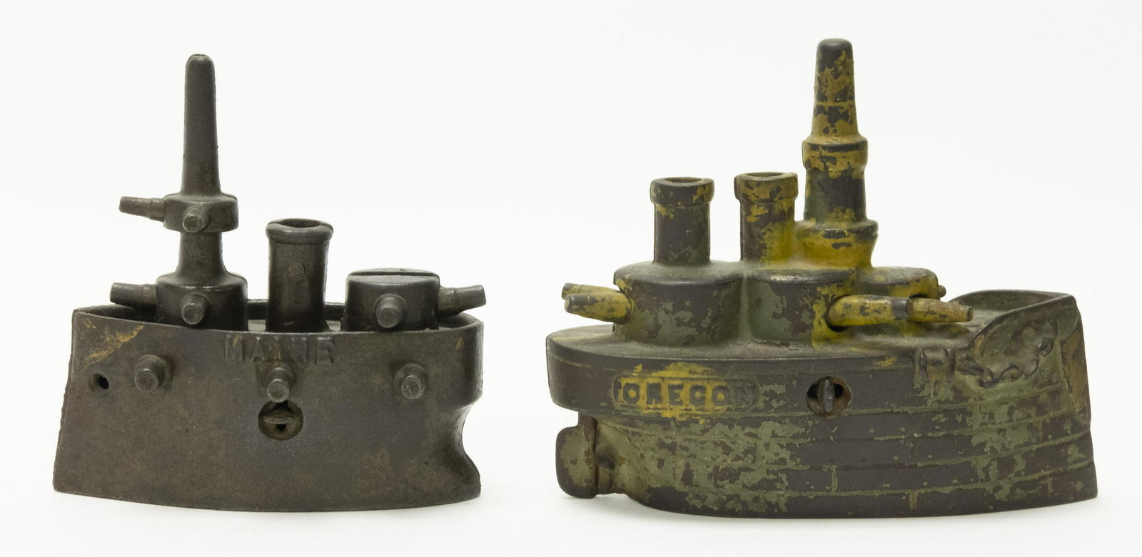 Battleship Maine & Oregon Iron Still Banks (1 of 2)
