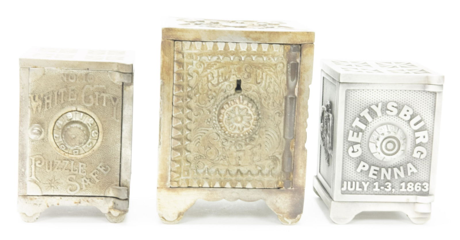 Three Cast Iron Safe Banks (1 of 4)