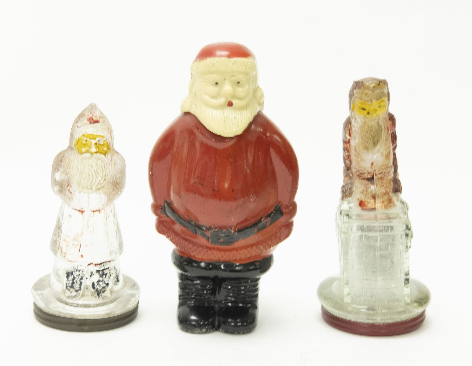 Three Santa Claus Glass Candy Containers (1 of 4)