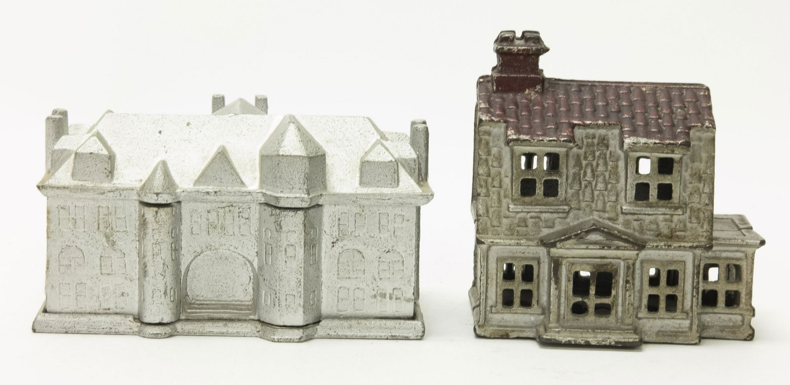 Bethel College & House w/ Porch Iron Still Banks (1 of 2)