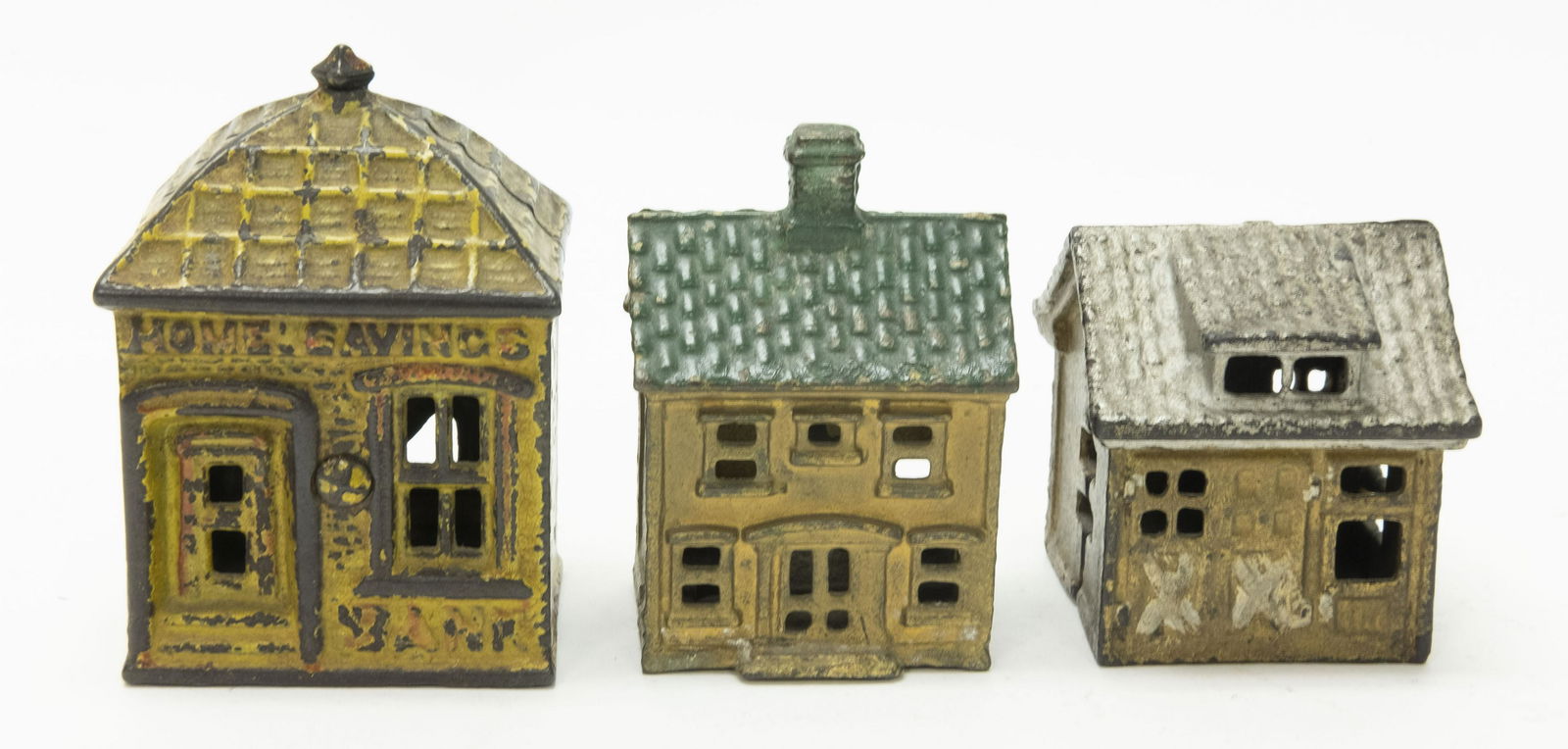 Three Cast Iron Building Banks (1 of 4)