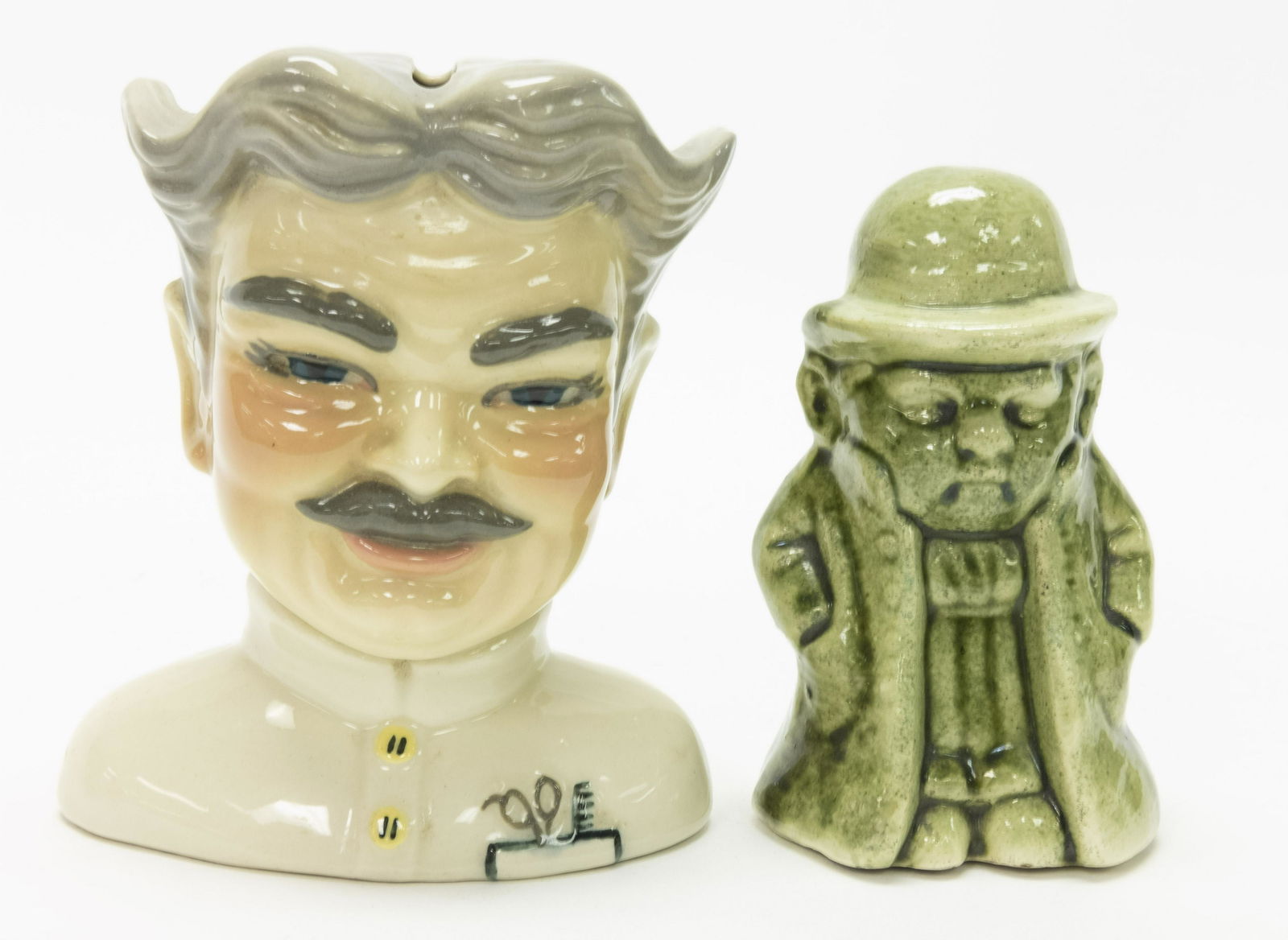 Ceramic Barber Bust & Trench Coat Man Banks (1 of 4)