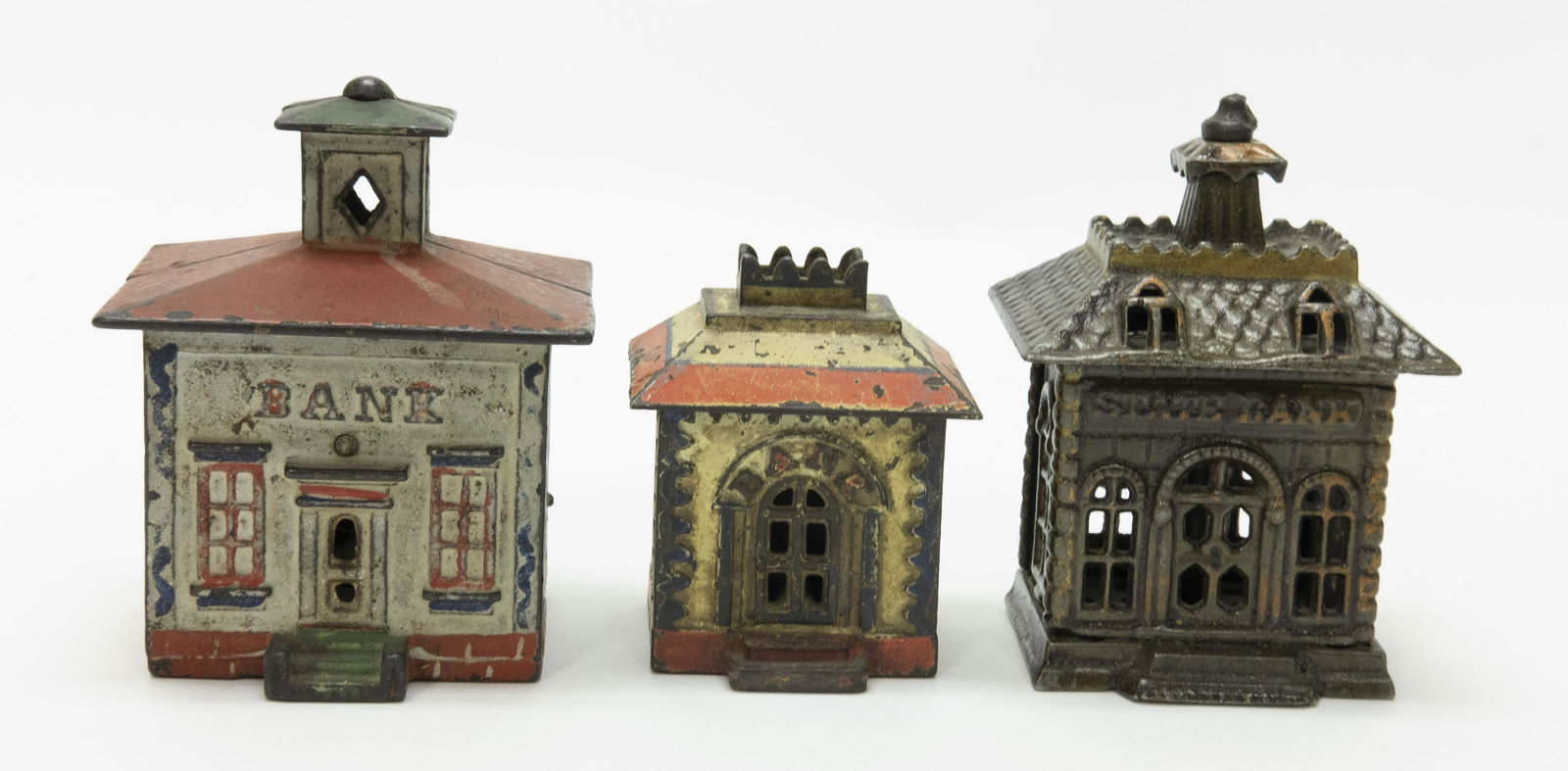 Three Cast Iron Building Banks (1 of 4)