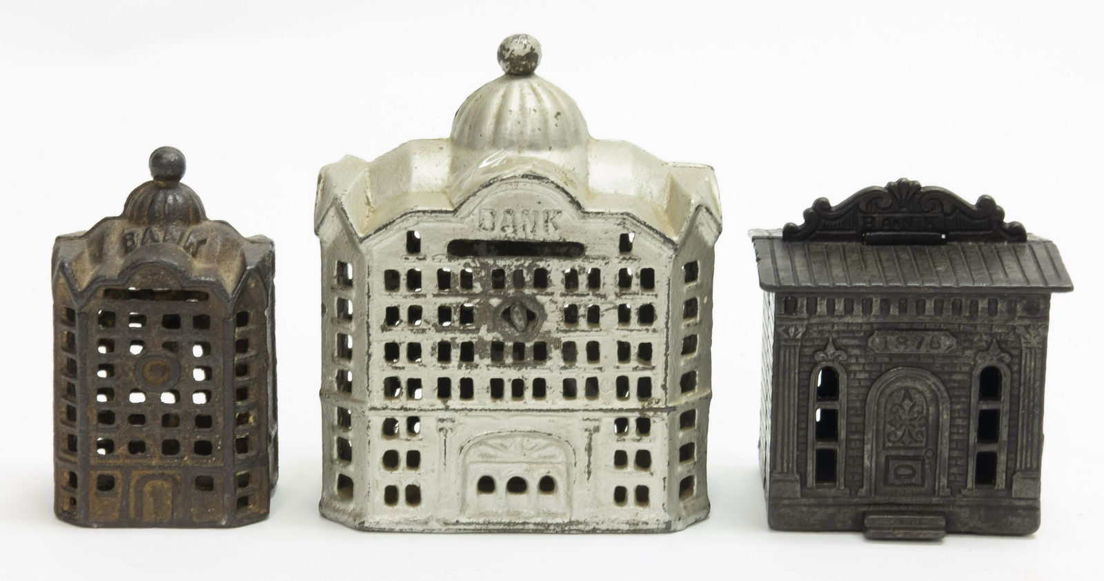 Three Cast Iron Building Banks (1 of 2)