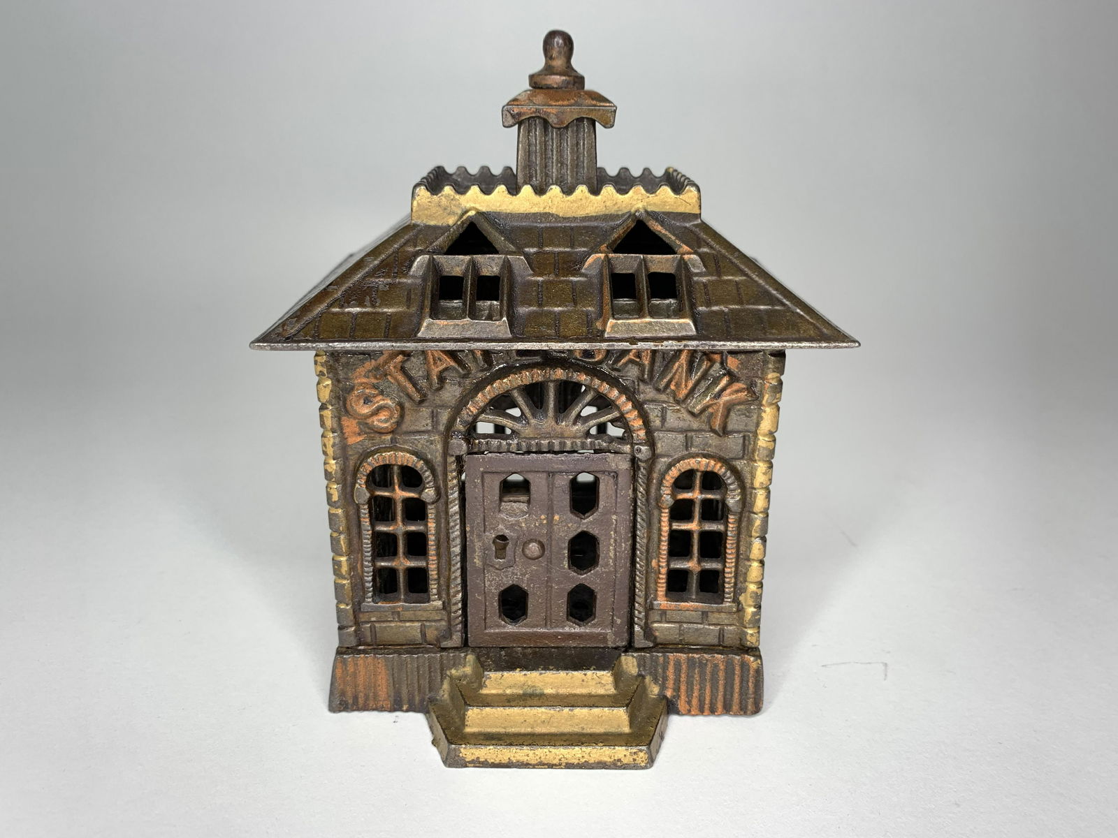 State Bank Cast Iron Still Bank (1 of 5)