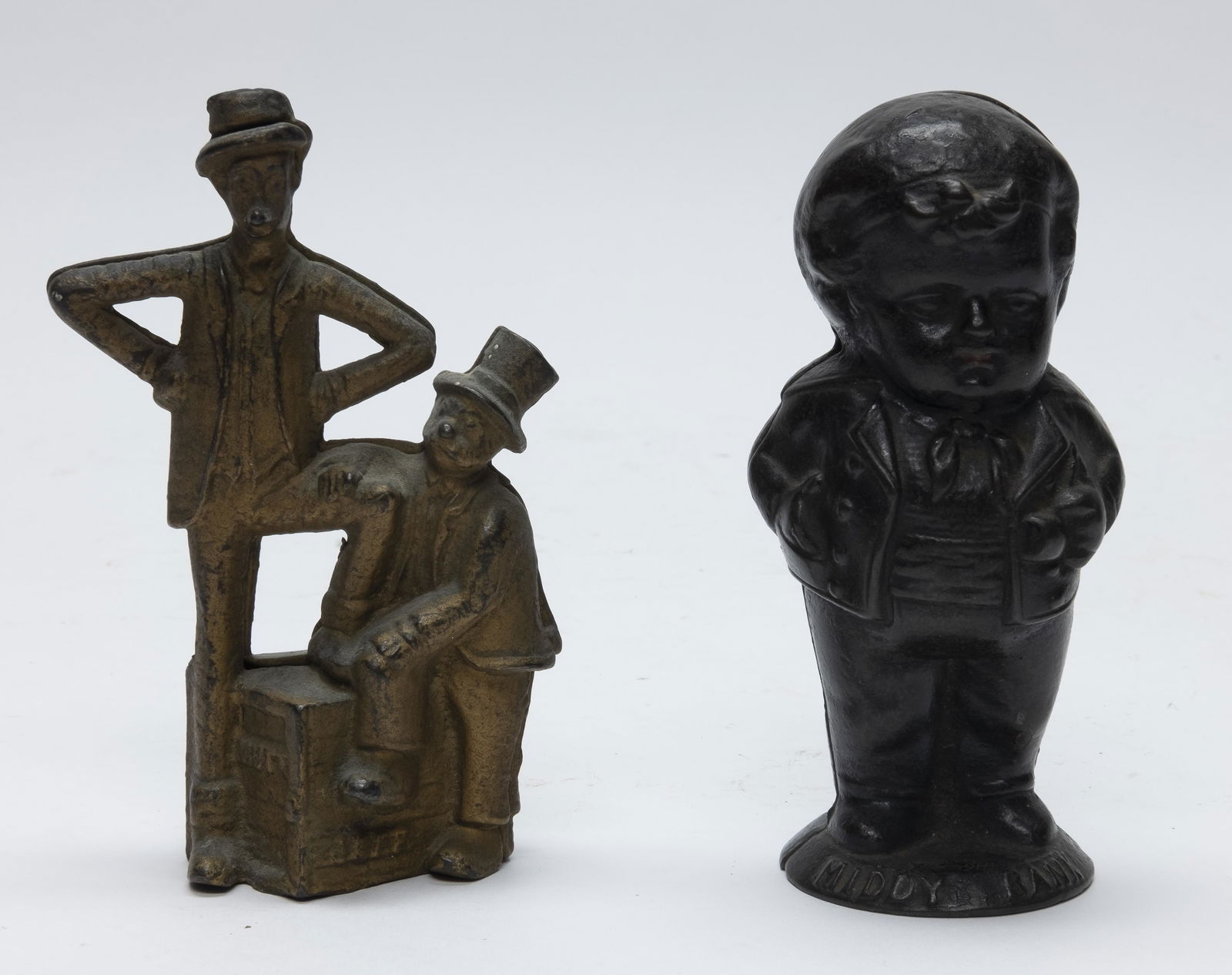 Mutt & Jeff and Middy Cast Iron Still Banks (1 of 4)