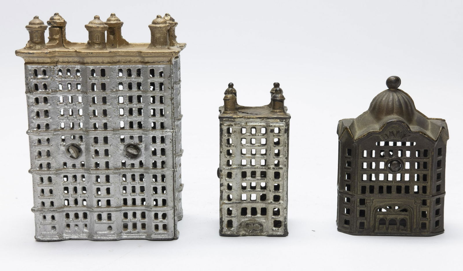 Three Cast Iron Building Banks (1 of 4)