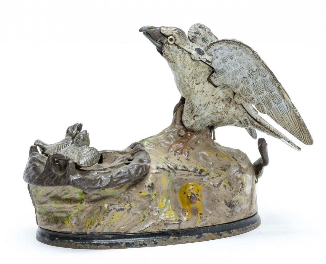 Eagle and Eaglets Cast Iron Mechanical Bank (1 of 5)