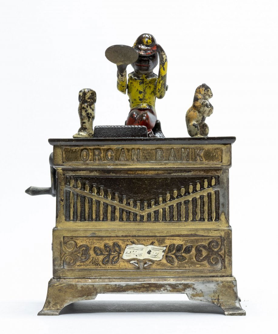 Organ Bank Cat & Dog Cast Iron Mechanical Bank (1 of 6)