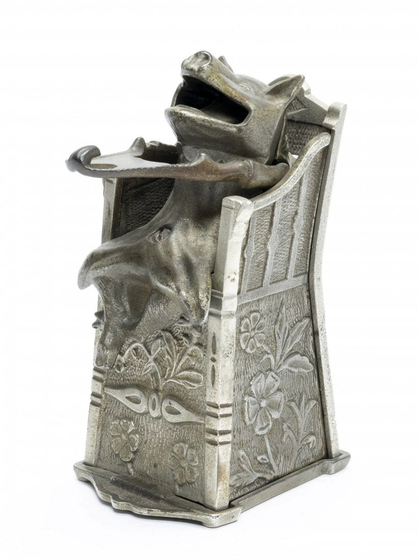 Pig in Highchair Cast Iron Mechanical Bank (1 of 5)