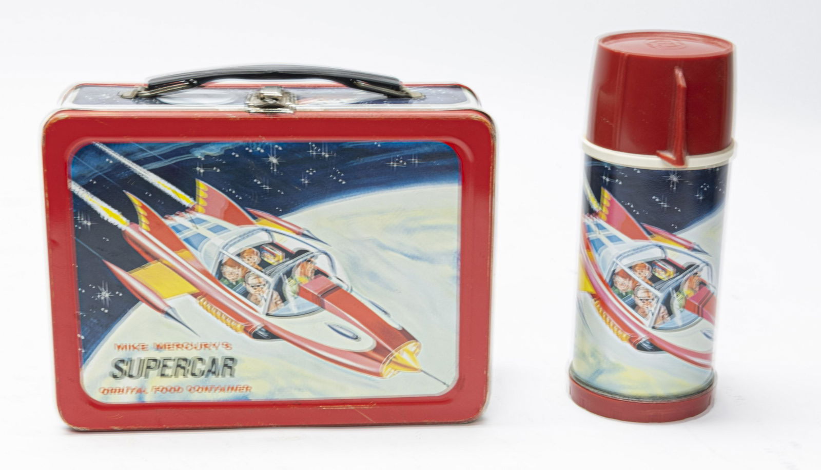 Mike Mercury: Independent Television Corporation copyright. Very Fine Condition. Includes original Thermos. "As used" scratches.