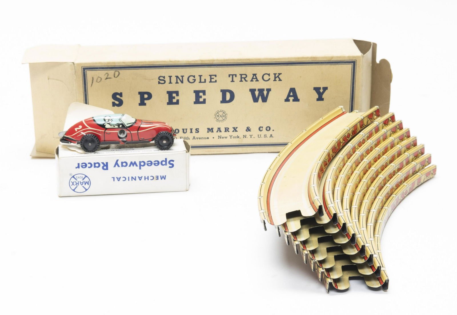 Boxed Marx Single Track Speedway Windup Toy (1 of 2)