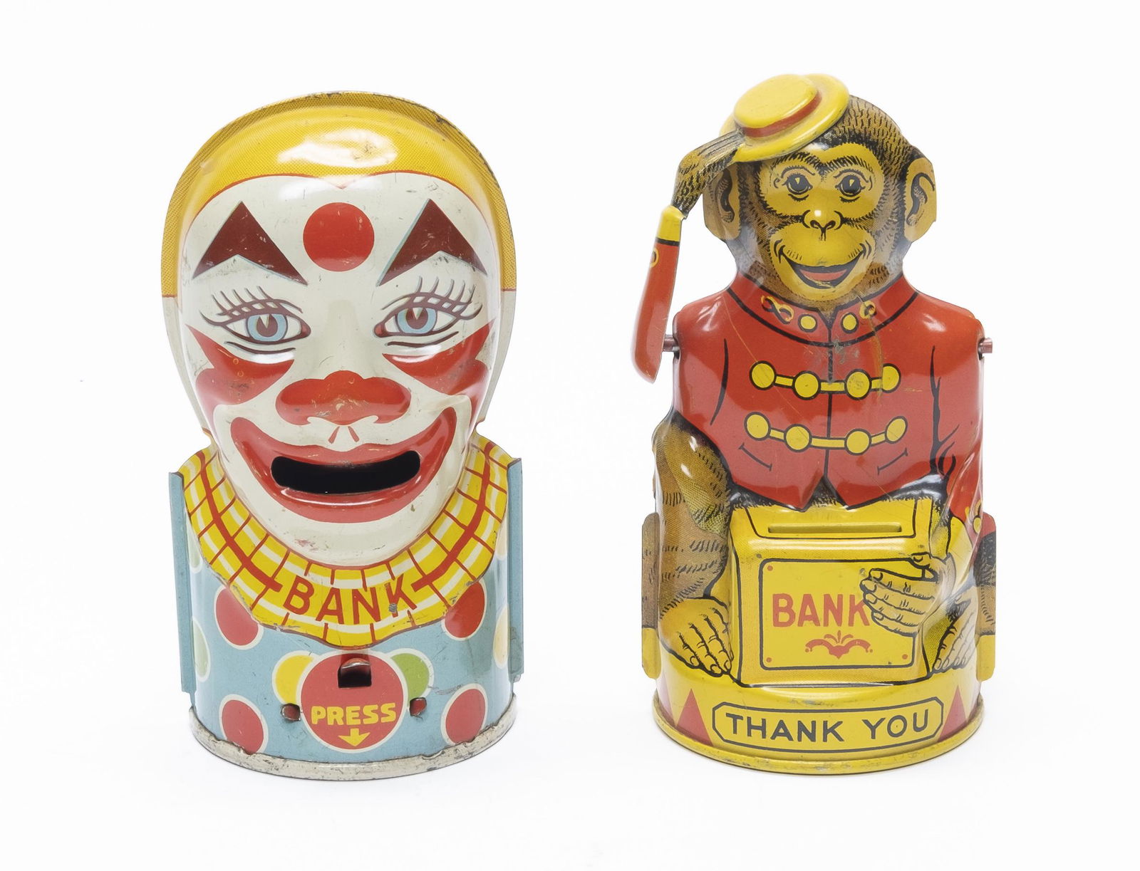 Chein Clown and Monkey Mechanical Banks (1 of 4)