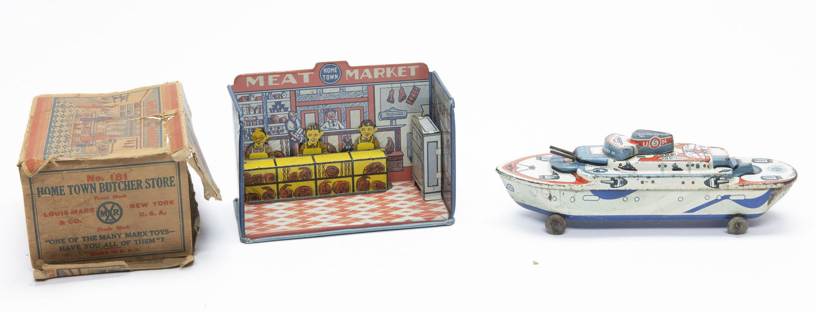 Wyandotte Battleship and Boxed Marx Meat Market (1 of 3)