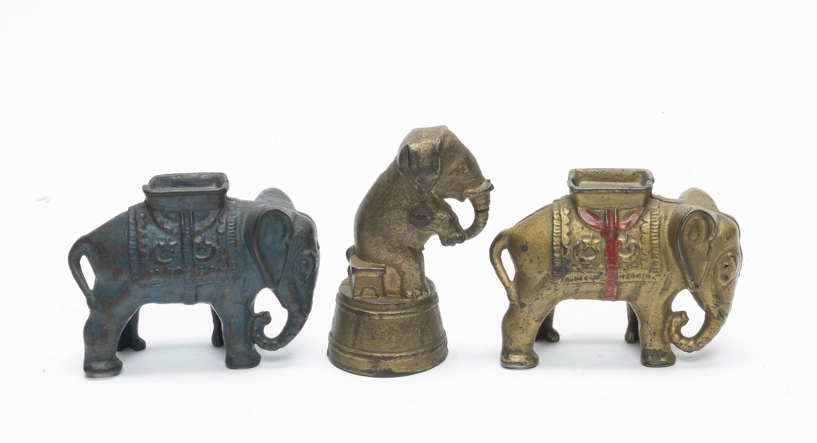 Three Elephant Cast Iron Still Banks (1 of 4)