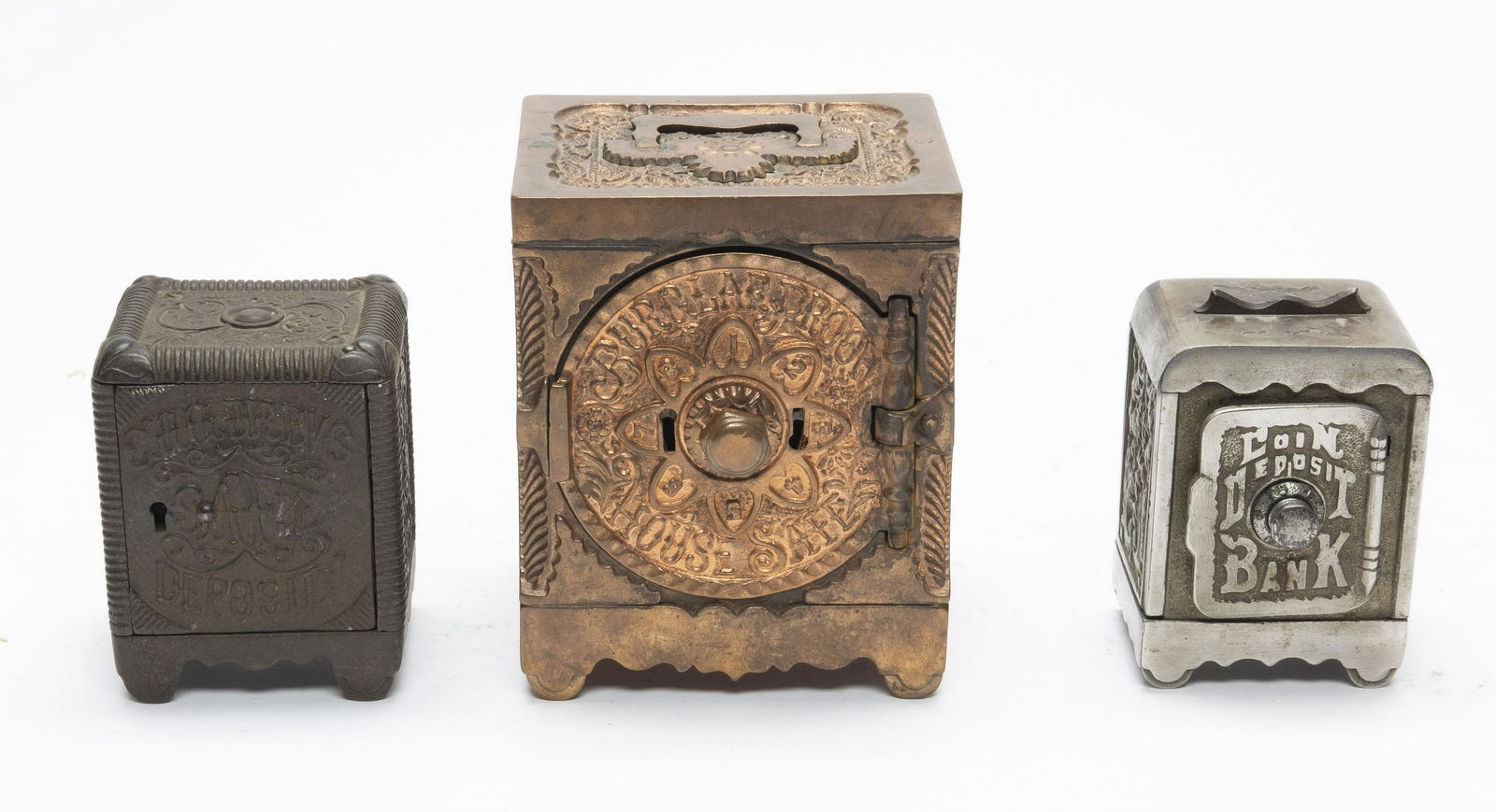 Three Cast Iron Safe Banks (1 of 4)