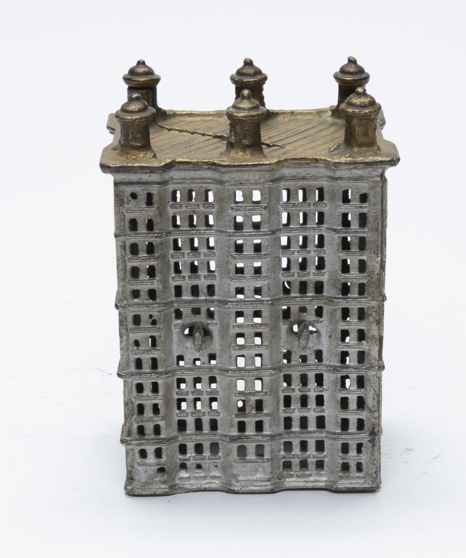 Skyscraper with Six Posts Iron Still Bank (1 of 4)