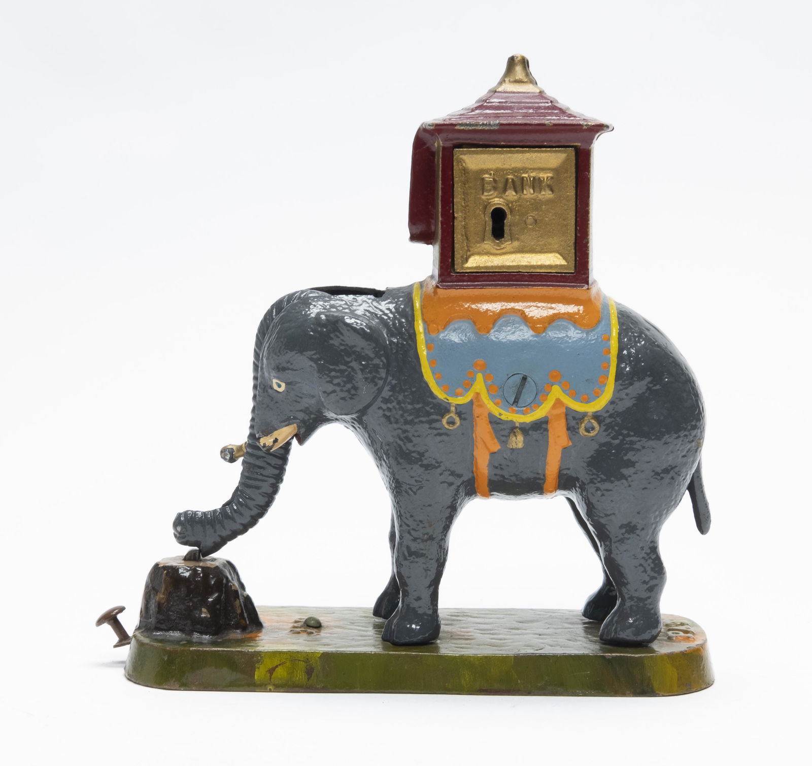 Elephant with Locked Howdah Iron Mechanical Bank (1 of 4)
