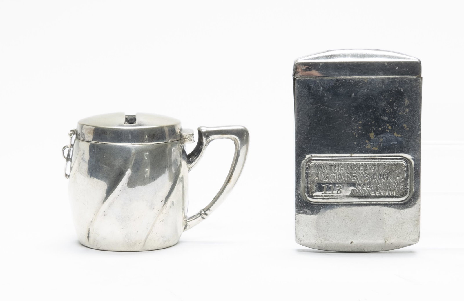 Urn and Bank Savings Tin: Made in Europe / America. Made of Tin. Very Fine Condition.