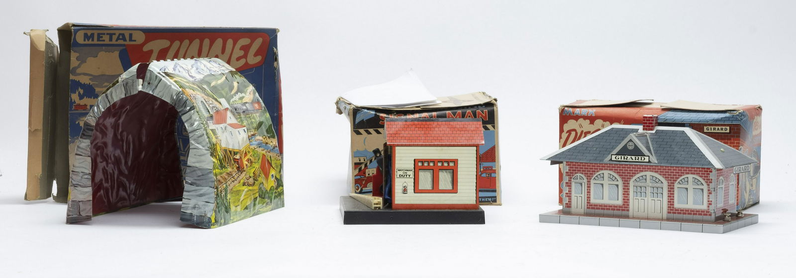 Three Boxed Marx Train Accessories