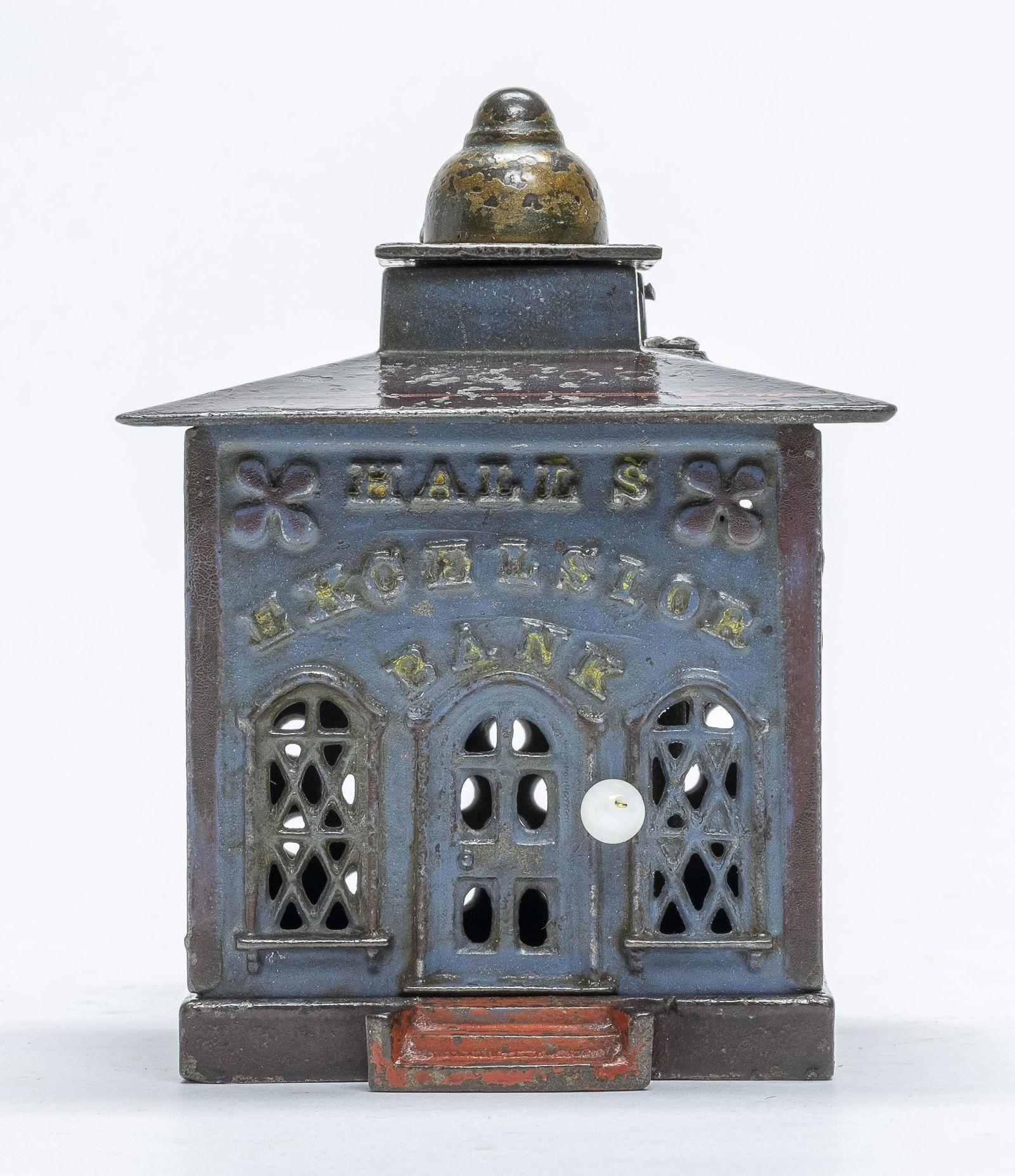 Blue Hall's Excelsior Cast Iron Mechanical Bank (1 of 5)