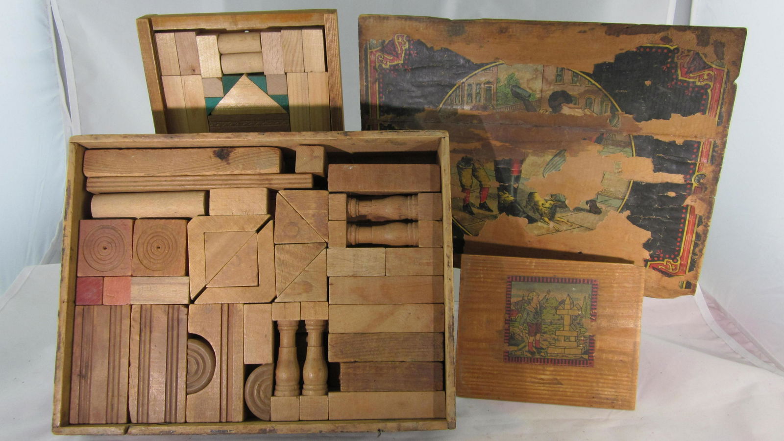 1880s & 1930s Wood Block Construction Sets. (1 of 1)