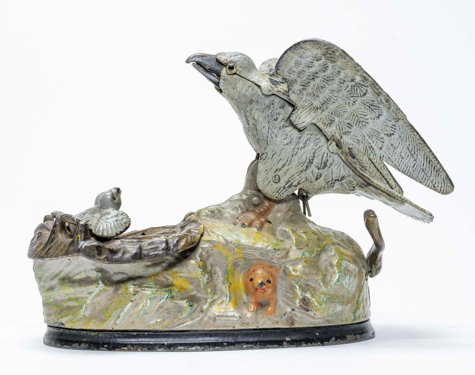 Eagle & Eaglets Cast Iron Mechanical Bank (1 of 6)