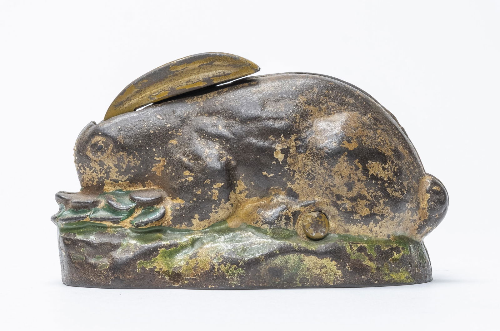 Rabbit in Cabbage Cast Iron Mechanical Bank (1 of 3)